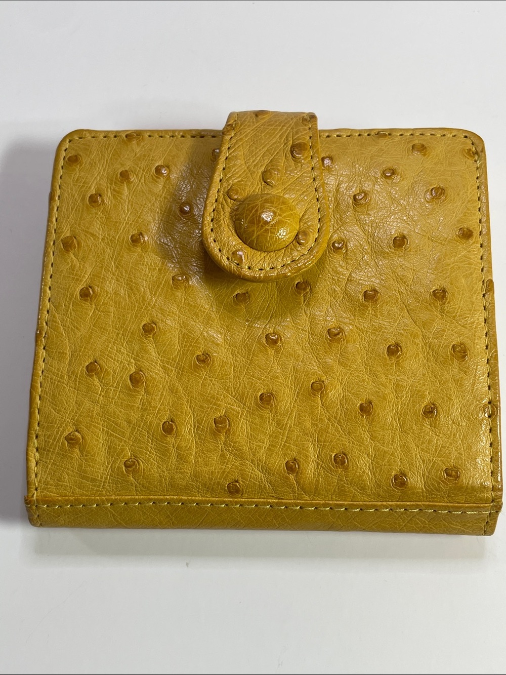 iii Sanpol Yellow Ostrich-Texture Leather Wallet